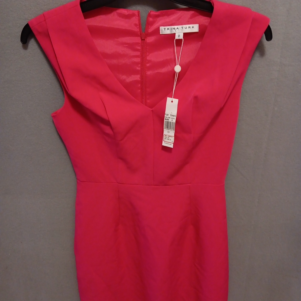 Trina Turk Red Sleeveless Dress Retail $204 Size 2.  Blowout Sale Classy Wear
